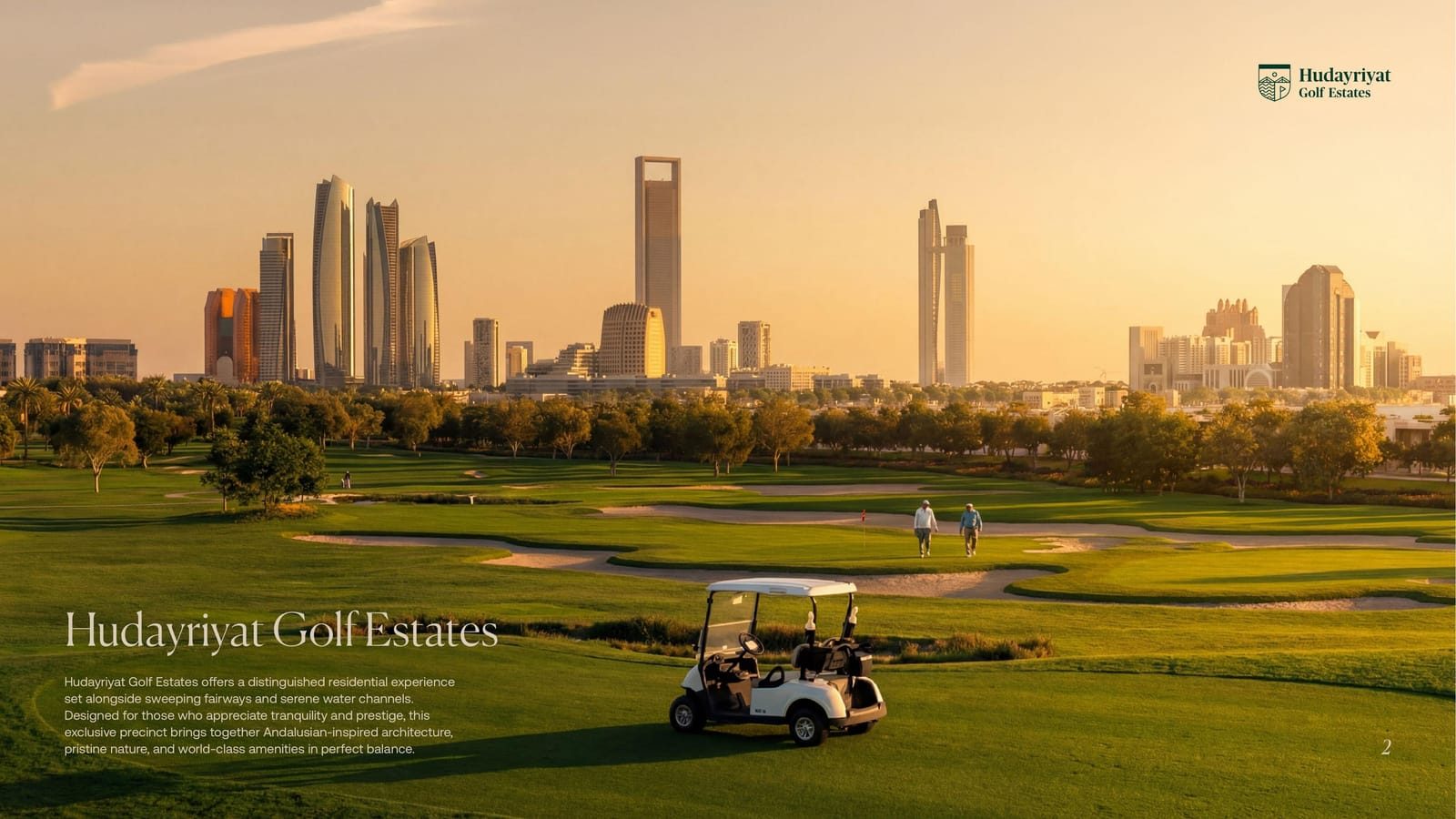 HGE Golf Range Villas — estates golf course abu dhabi skyline