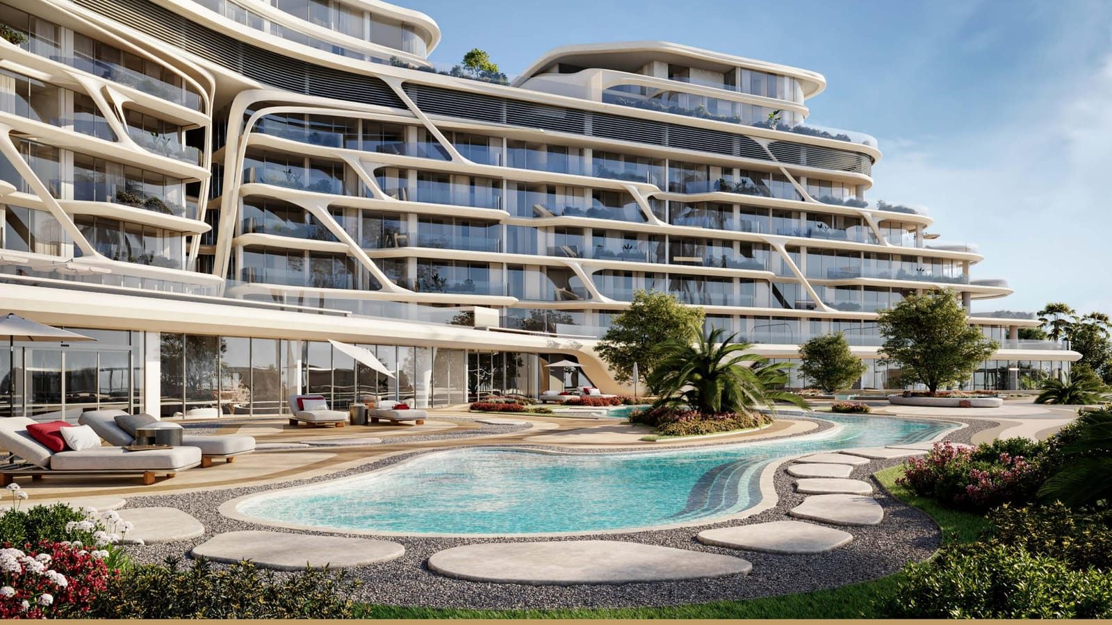 Jacob & Co. Beachfront Living by Ohana — residences curved facade pool