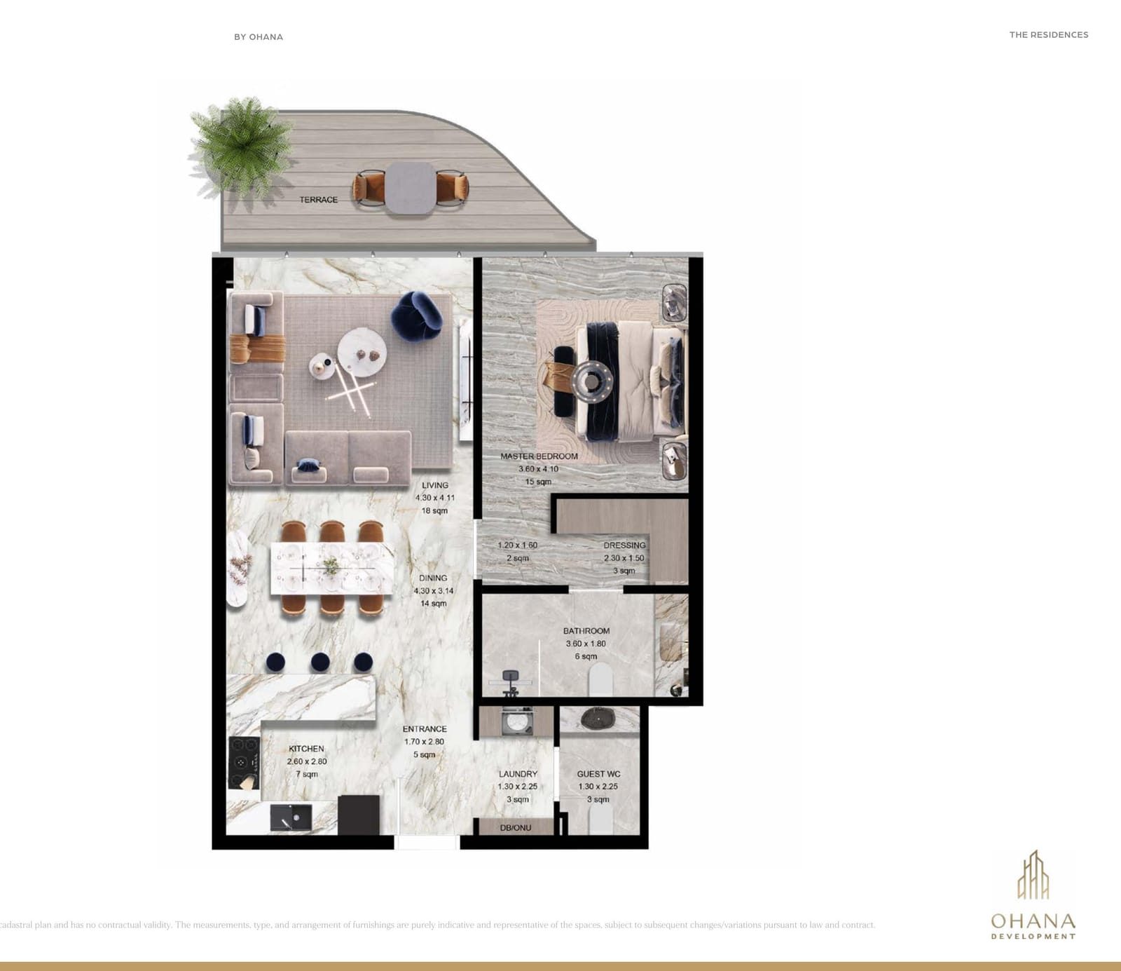 Jacob & Co. Beachfront Living by Ohana — residences bedroom floor plan
