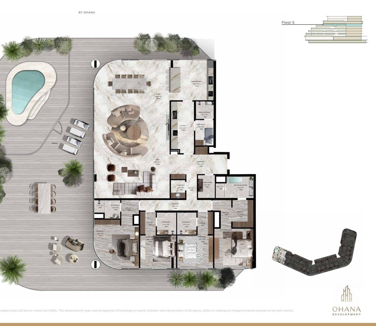 Jacob & Co. Beachfront Living by Ohana — residences penthouse floor plan