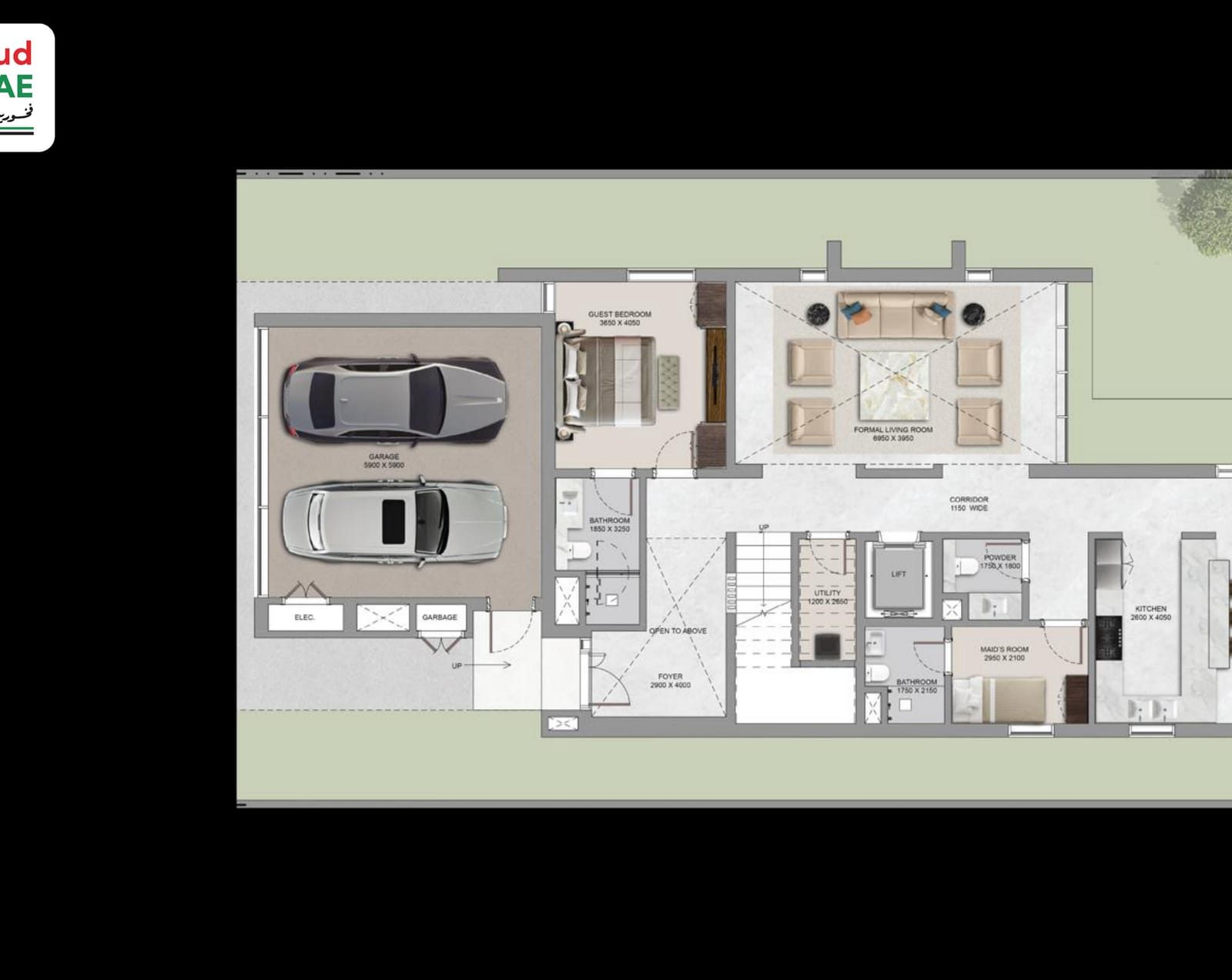 Sobha City Abu Dhabi — orchard 4br villa ground floor plan